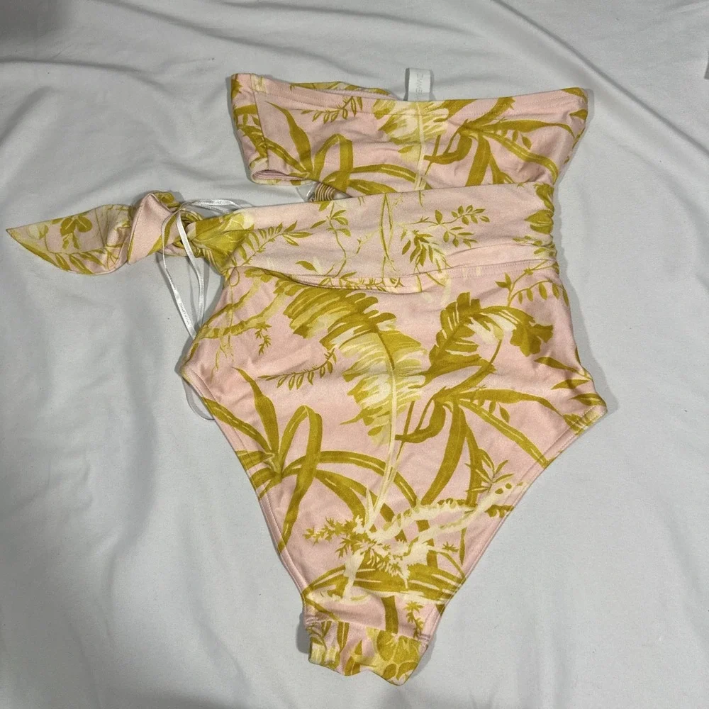 NWT ZIMMERMANN [ 2-4 US ] Golden Floral Print Scarf Tie One-Piece Swimsuit U1934 - Picture 10 of 12